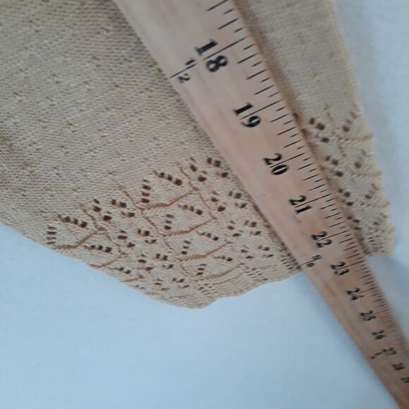 Haband Sweater Women Large Beige Pullover Knit Lace Detail Neck Sleeve Vtg - Picture 8 of 10
